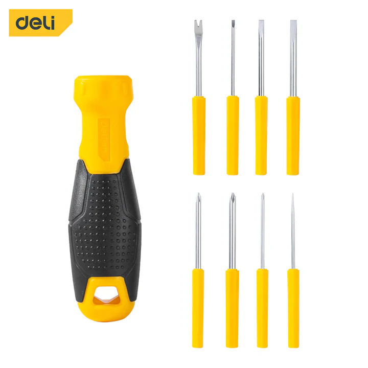 Deli EDL636009 9 Pcs Screwdriver Set Interchangeable CR-V Multi-Bit Tool - Image 2