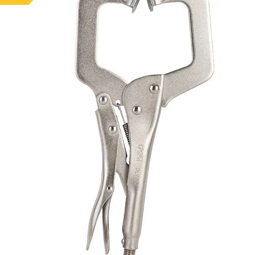 Deli EDL20011 11-Inch C-Clamp Locking Pliers – Heavy-Duty Deep Reach Clamp Tool