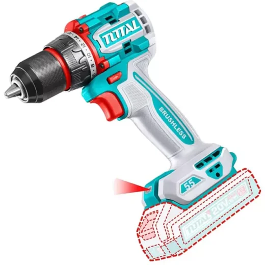 TOTAL TDLI205062 Brushless Cordless Drill – Compact & Powerful Drill for DIY & Professional Use
