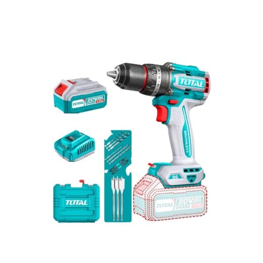 Total TIDLI209686 Brushless Cordless Impact Drill – High-Torque Professional Power Drill