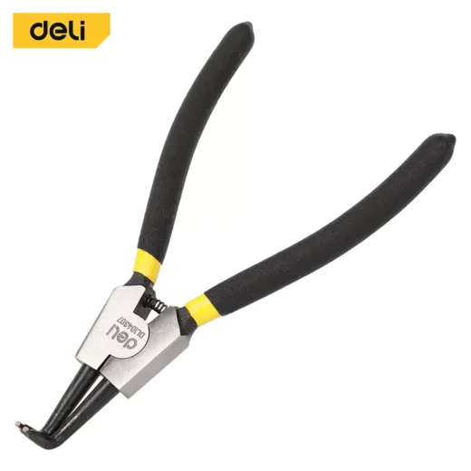 Deli EDL104307 External Bent Circlip Pliers – 7-Inch Snap Ring Pliers