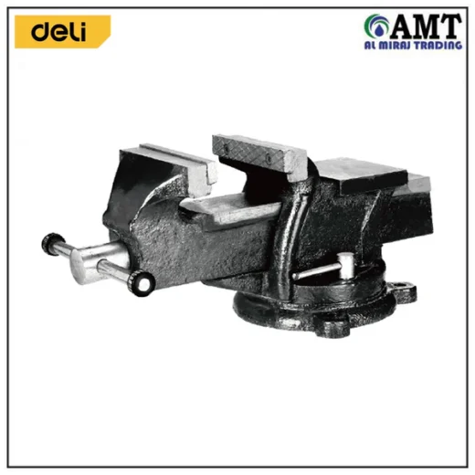 Deli DL2912Z 12-Inch Bench Vice – Heavy-Duty Cast Iron Table Vise with Swivel Base