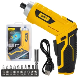Deli Lithium-Ion Cordless Screwdriver Rechargeable Electric Screwdriver Set