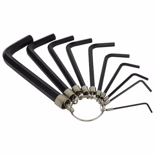 Stanley STMT69213-8 Allen Key Set Hex Ring Black 10PCS 1.5–10MM (B-12