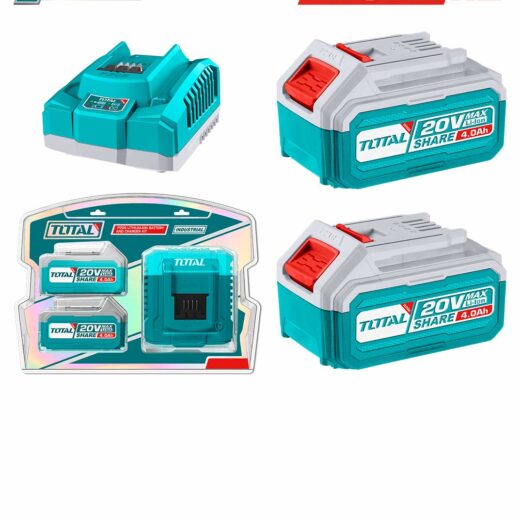 TOTAL TFBCPK1214 P20S Lithium-Ion Battery & Charger Kit – 20V Fast Charging Power Set