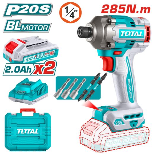 TOTAL TIRLI2028 Cordless Impact Driver – 20V High Torque Compact Power Tool