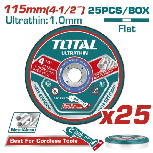 TOTAL TAC11011525 Ultra-Thin Metal Cutting Disc Set – High Performance Cutting Wheels