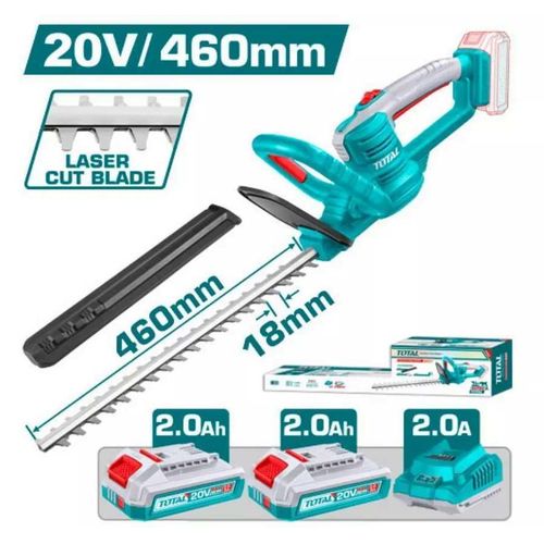 Total THTLI20462 Cordless Hedge Trimmer 20V – 460mm Laser-Cut Blade