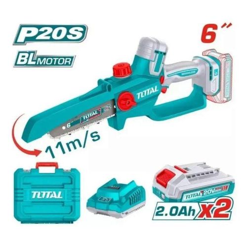 Total TGSLI20662 Cordless Pruner Saw 20V – 6-Inch Brushless Chainsaw