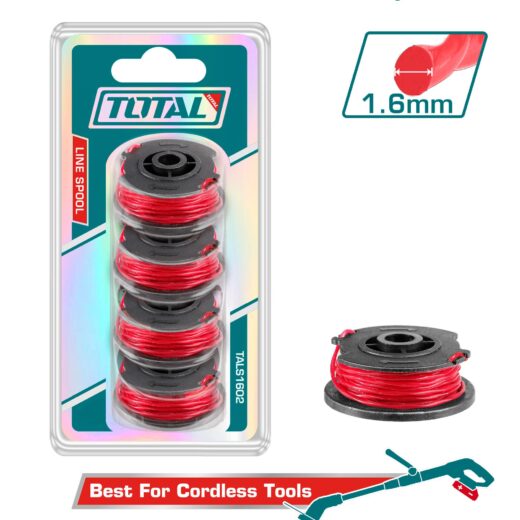 Total TALS1602 Grass Trimmer Line Spool Set – 1.6mm, 5m, 4 Pieces