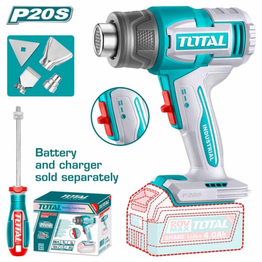 TOTAL TBLI2006 Cordless Hot Air Gun 20V – 300°C/550°C