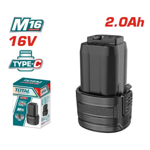 TOTAL TFBLI1626 16V Lithium-Ion Battery – 2.0Ah Rechargeable Battery