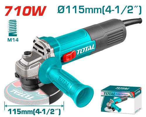 TOTAL TG10711576 Angle Grinder – 710W, 115mm Disc, 12000 RPM