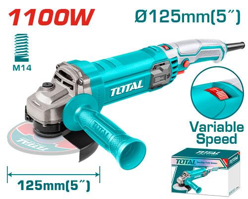 TOTAL TG110125565 Angle Grinder – 1100W 125mm Variable Speed