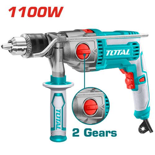 TOTAL TG211166 Impact Drill – 1100W, 16mm Chuck, 2-Speed Gearbox