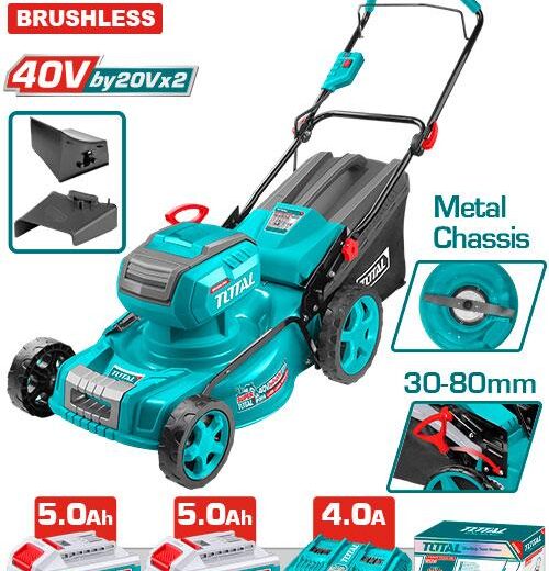 Total TLMLI20186 Cordless Lawn Mower 40V – 460mm Cutting Width