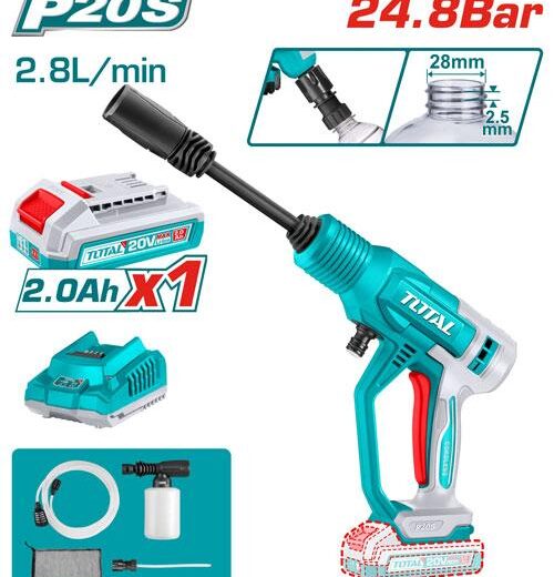 Total TPWLI20362 Cordless Pressure Washer 20V – 24.8 Bar, 2.8L/min