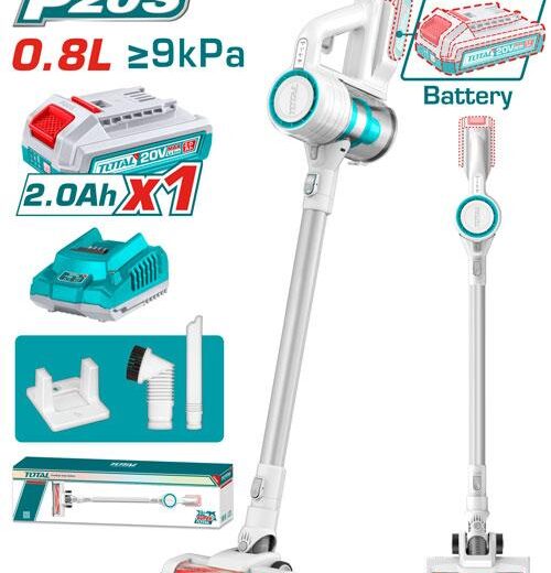 TOTAL TVLI2006 20V Cordless Vacuum Cleaner – 120W, 0.8L HEPA Filter