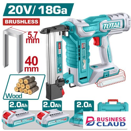 Total TCSNLI600869 Cordless Crown Stapler Nailer 20V – K10–K40 Staples